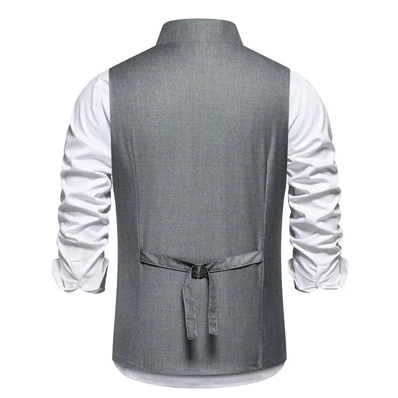Solid Color European Size Oblique Placket Single-breasted Men's Suit Vest Conceitastral