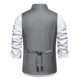 Solid Color European Size Oblique Placket Single-breasted Men's Suit Vest Conceitastral