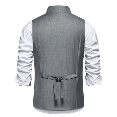 Solid Color European Size Oblique Placket Single-breasted Men's Suit Vest Conceitastral