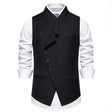 Solid Color European Size Oblique Placket Single-breasted Men's Suit Vest Conceitastral