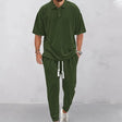 Solid Color Jacquard Heavy T-shirt Trousers Suit Conceitastral