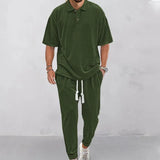 Solid Color Jacquard Heavy T-shirt Trousers Suit Conceitastral