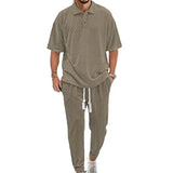 Solid Color Jacquard Heavy T-shirt Trousers Suit Conceitastral