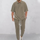Solid Color Jacquard Heavy T-shirt Trousers Suit Conceitastral