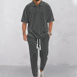 Solid Color Jacquard Heavy T-shirt Trousers Suit Conceitastral