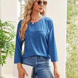 Solid Color Women's Casual Round Neck Loose T-shirt Conceitastral