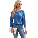 Solid Color Women's Casual Round Neck Loose T-shirt Conceitastral