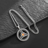 Stainless Steel Witch Knot Pendant Necklace Men Women Silver Jewelry Conceitastral