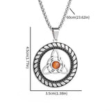 Stainless Steel Witch Knot Pendant Necklace Men Women Silver Jewelry Conceitastral