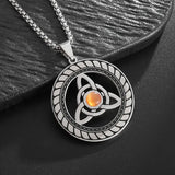 Stainless Steel Witch Knot Pendant Necklace Men Women Silver Jewelry Conceitastral