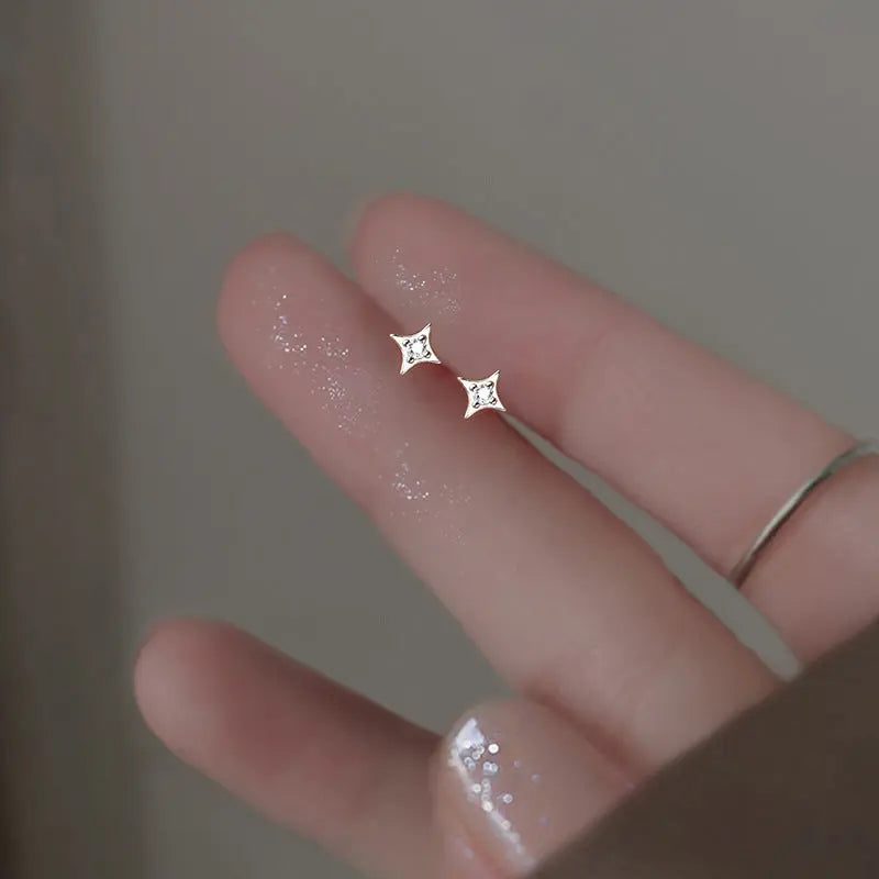 Sterling Silver Star Stud Earrings Women Conceitastral