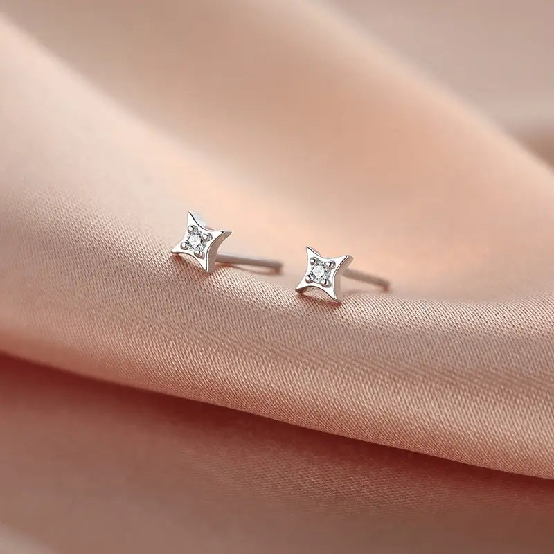 Sterling Silver Star Stud Earrings Women Conceitastral
