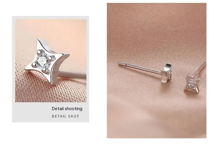 Sterling Silver Star Stud Earrings Women Conceitastral