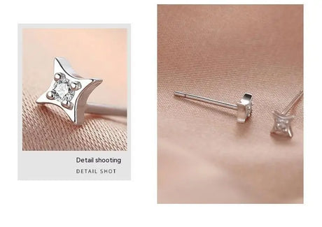 Sterling Silver Star Stud Earrings Women Conceitastral