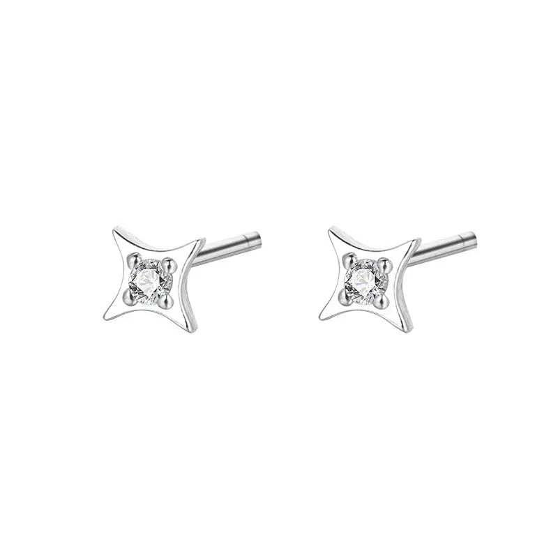 Sterling Silver Star Stud Earrings Women Conceitastral