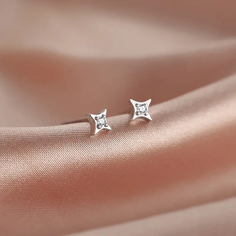 Sterling Silver Star Stud Earrings Women Conceitastral