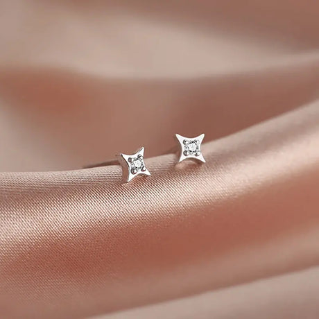 Sterling Silver Star Stud Earrings Women Conceitastral