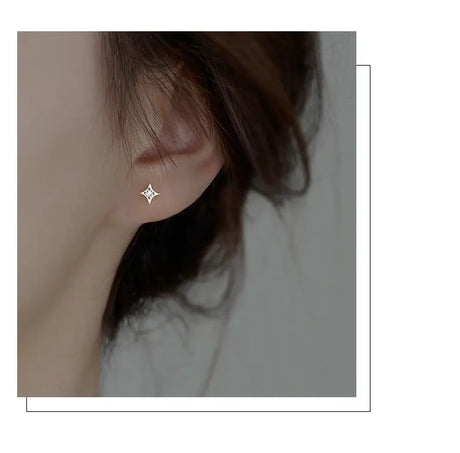 Sterling Silver Star Stud Earrings Women Conceitastral