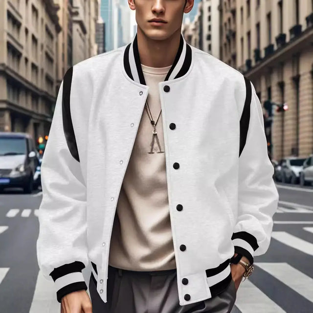 Stitching Buckle Baseball Uniform Coat Men's Clothing Conceitastral