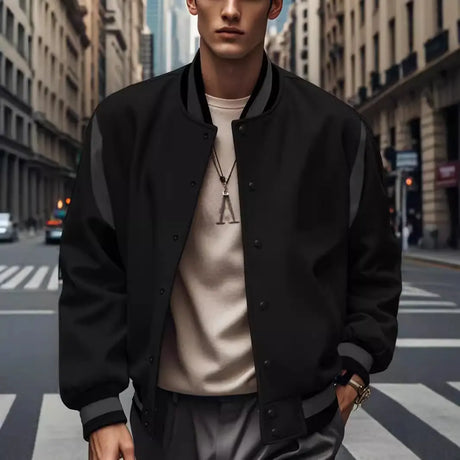 Stitching Buckle Baseball Uniform Coat Men's Clothing Conceitastral
