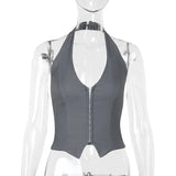 Summer Hot Girl Halter Top Casual V-neck Vest Conceitastral