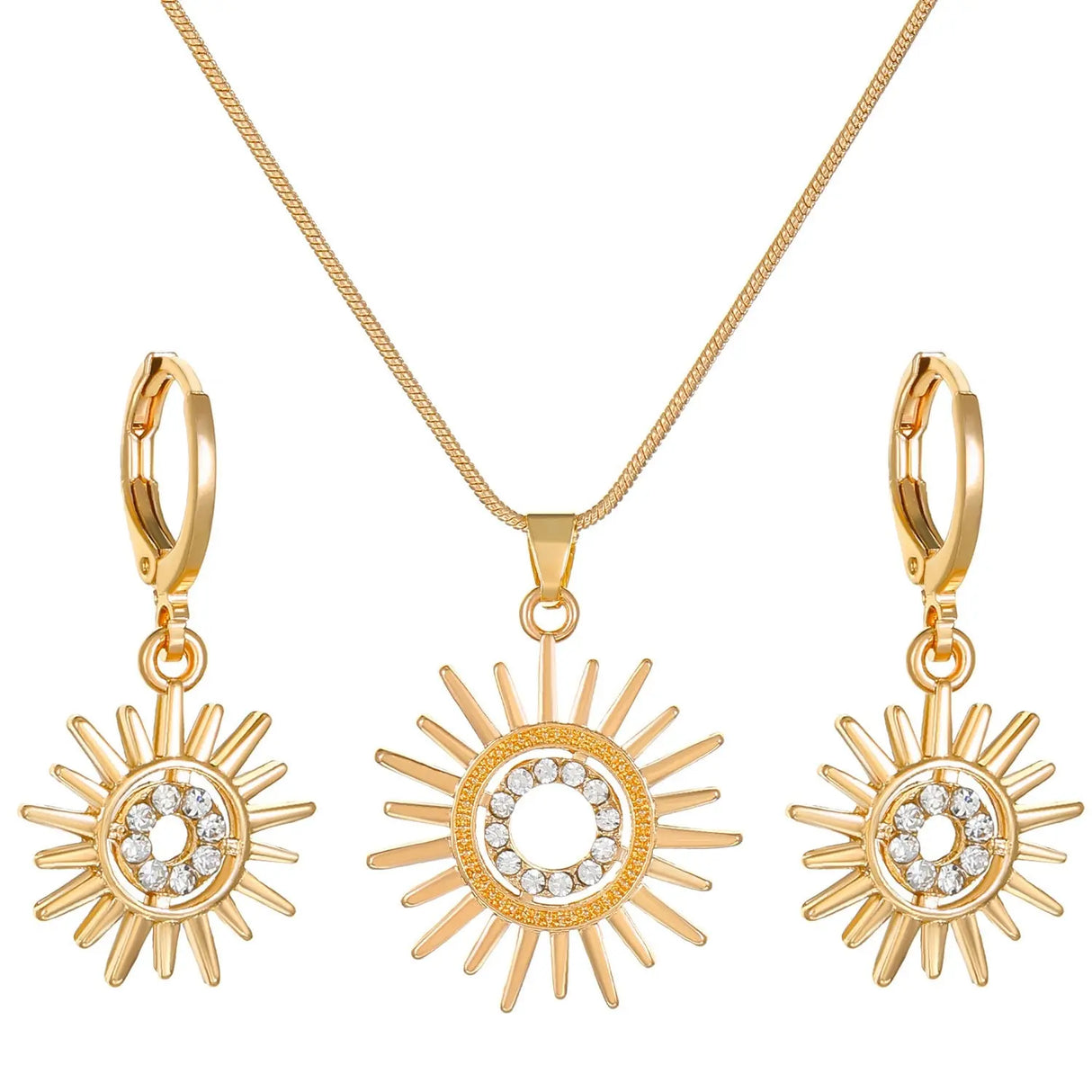 Sunflower Earrings Necklace Jewelry Suit Women Conceitastral