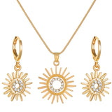 Sunflower Earrings Necklace Jewelry Suit Women Conceitastral