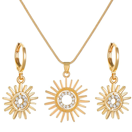 Sunflower Earrings Necklace Jewelry Suit Women Conceitastral