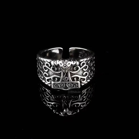 Thai Silver Vintage Nordic Vikings Crow Ring For Men Conceitastral
