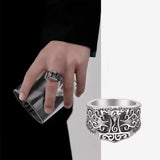 Thai Silver Vintage Nordic Vikings Crow Ring For Men Conceitastral