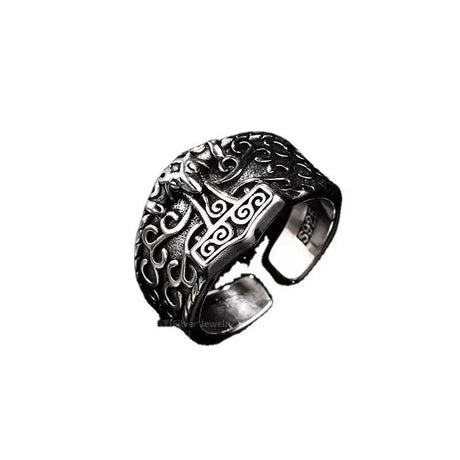 Thai Silver Vintage Nordic Vikings Crow Ring For Men Conceitastral