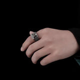 Thai Silver Vintage Nordic Vikings Crow Ring For Men Conceitastral