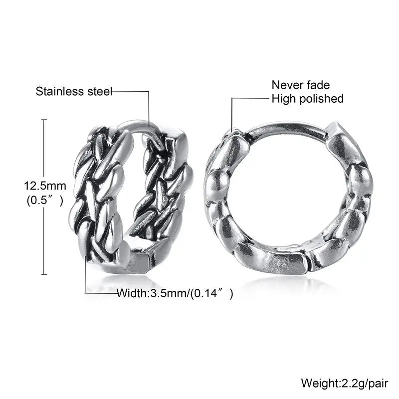 Titanium Steel Earrings Retro Men Conceitastral