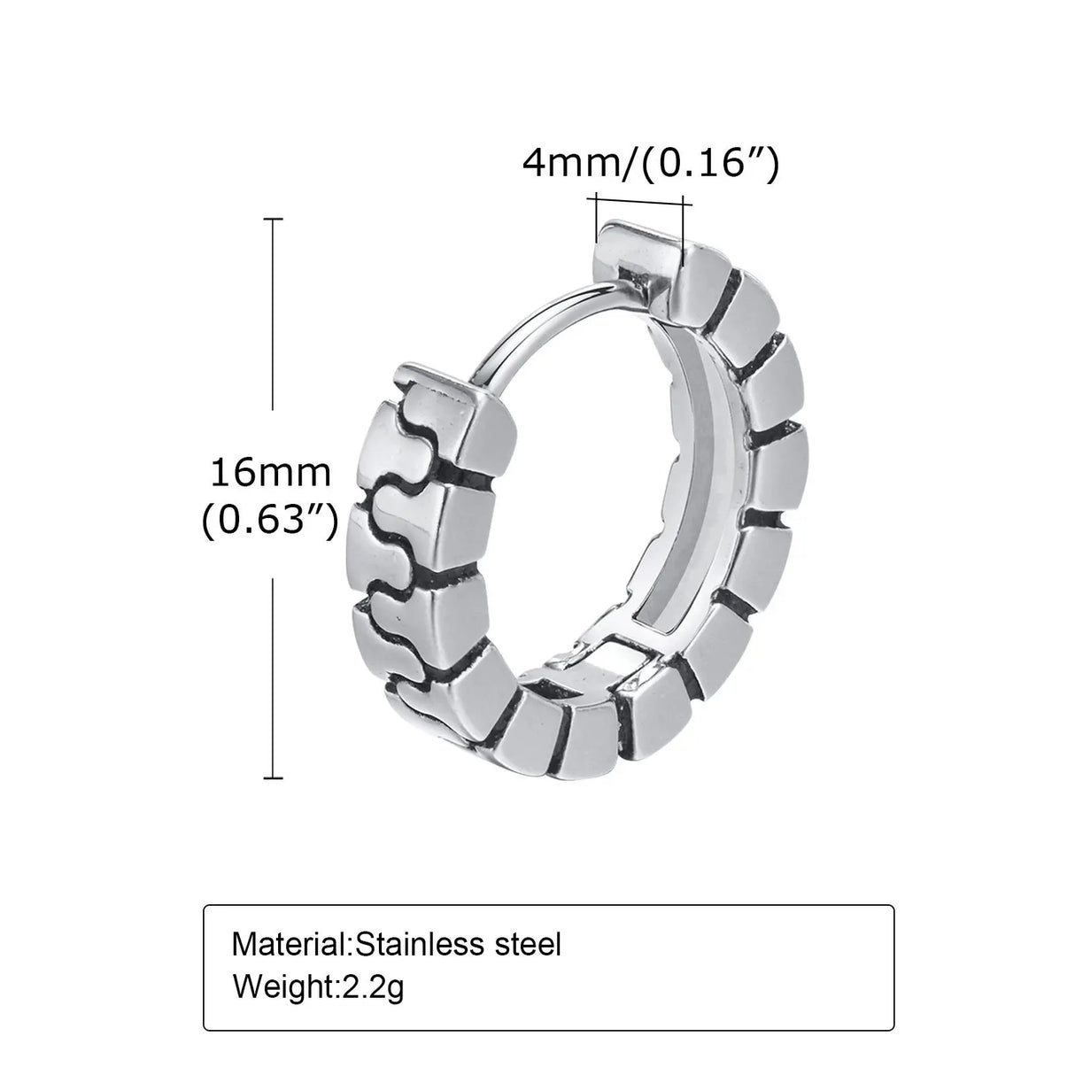 Titanium Steel Earrings Retro Men Conceitastral