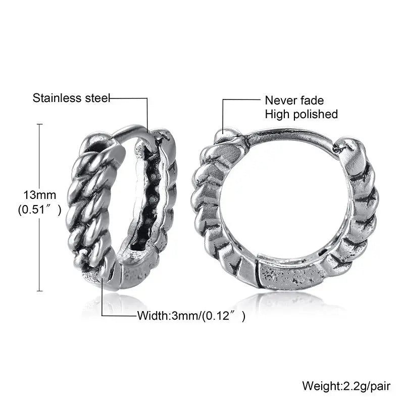 Titanium Steel Earrings Retro Men Conceitastral