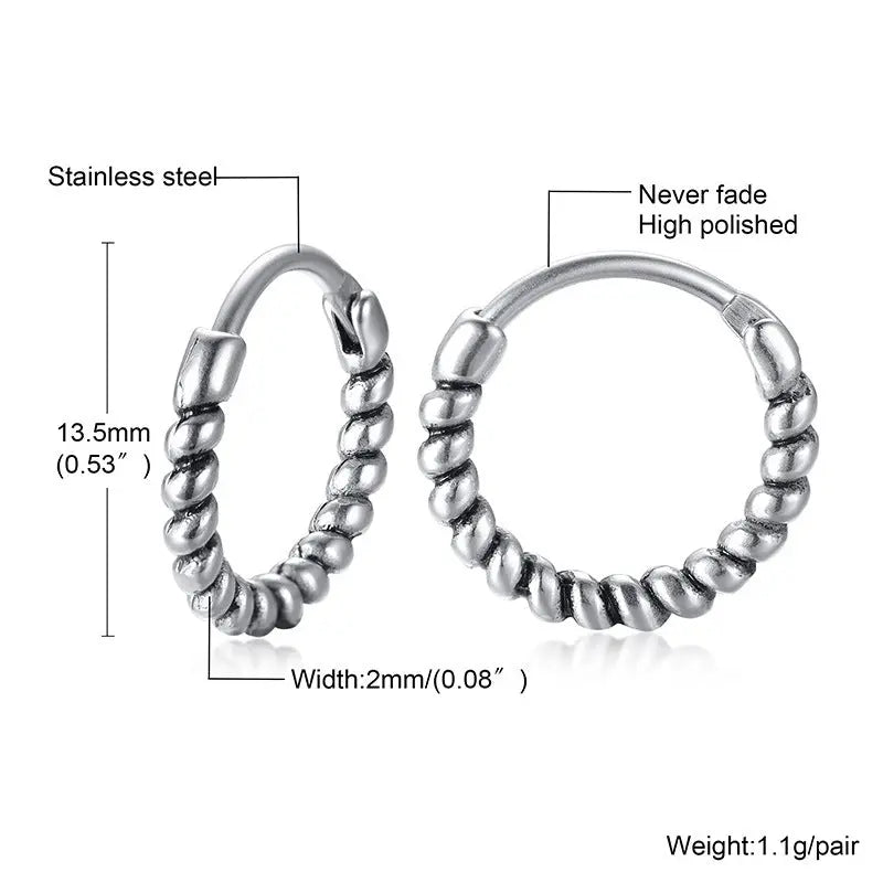 Titanium Steel Earrings Retro Men Conceitastral