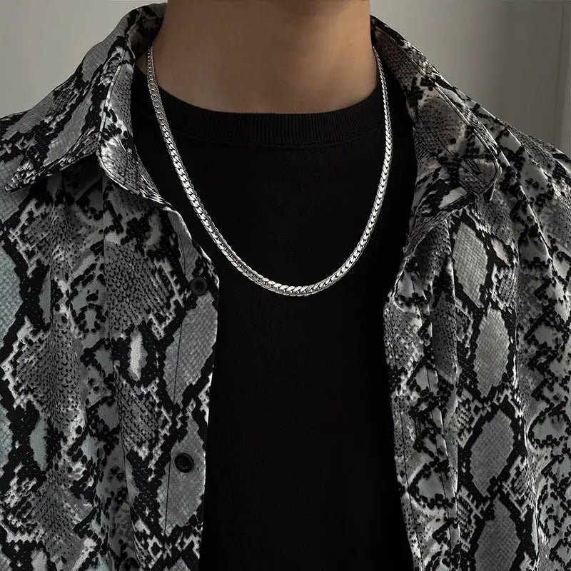 Titanium Steel Encryption Embossed NK Chain Men And Women Couple's Jewelry Conceitastral