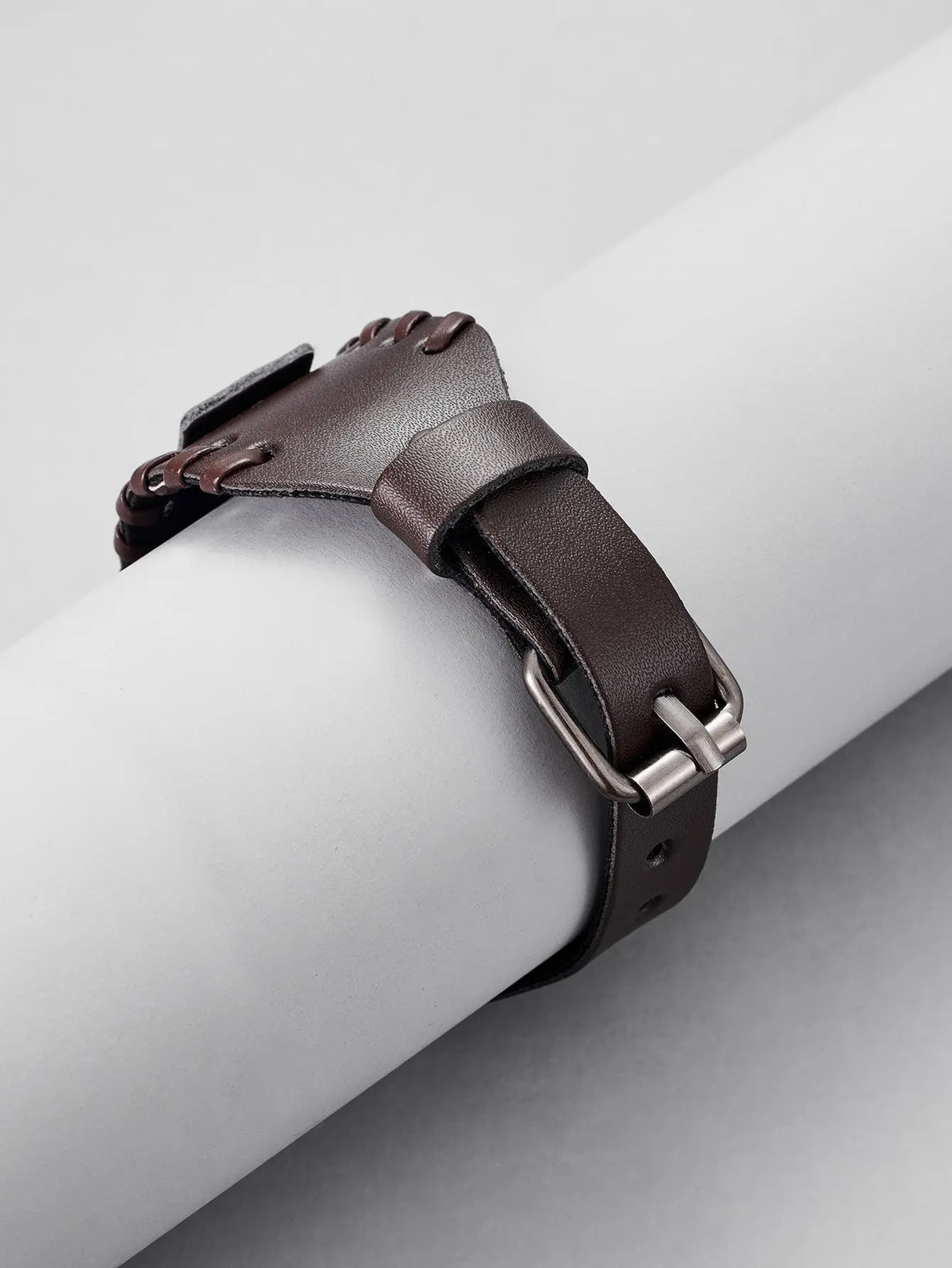 Toten Design Nordic Viking Odin Bracelet Genuine Leather Wolf Head Bracelet For Men Animal Bracelet Conceitastral