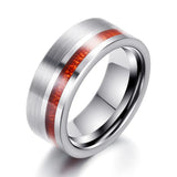 Tungsten Ring Single Row Wood Grain Men Conceitastral