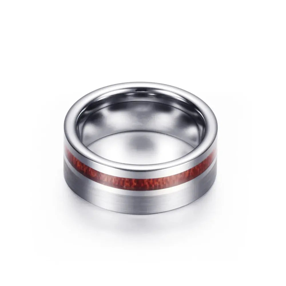 Tungsten Ring Single Row Wood Grain Men Conceitastral