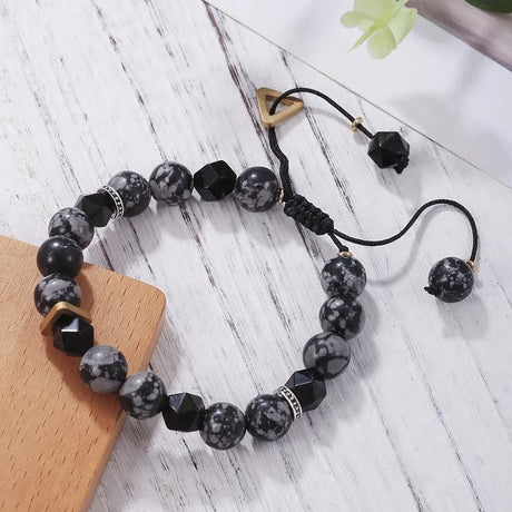 Vintage 10mm Volcanic Rock Beaded Braided Rope Bracelet Men Conceitastral