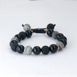 Vintage 10mm Volcanic Rock Beaded Braided Rope Bracelet Men Conceitastral