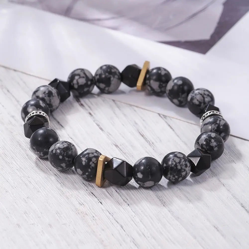 Vintage 10mm Volcanic Rock Beaded Braided Rope Bracelet Men Conceitastral