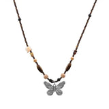 Vintage Beaded Butterfly Necklace For Women Conceitastral