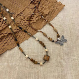 Vintage Beaded Butterfly Necklace For Women Conceitastral