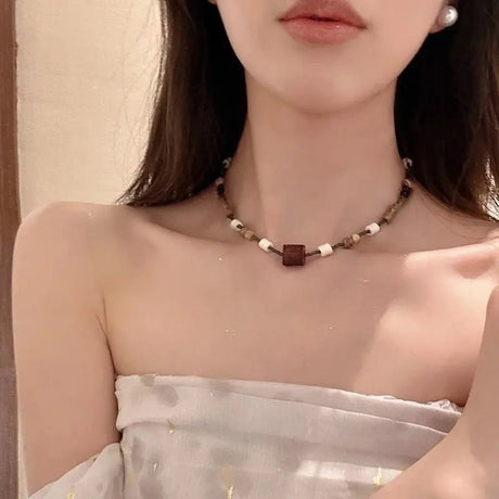 Vintage Beaded Butterfly Necklace For Women Conceitastral