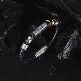 Vintage Braided Leather Stainless Steel Bracelet For Men Conceitastral