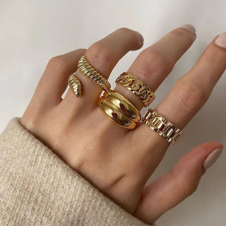 Vintage Electroplating Snake Knuckle Rings 4 Piece Set For Women Conceitastral