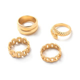 Vintage Electroplating Snake Knuckle Rings 4 Piece Set For Women Conceitastral