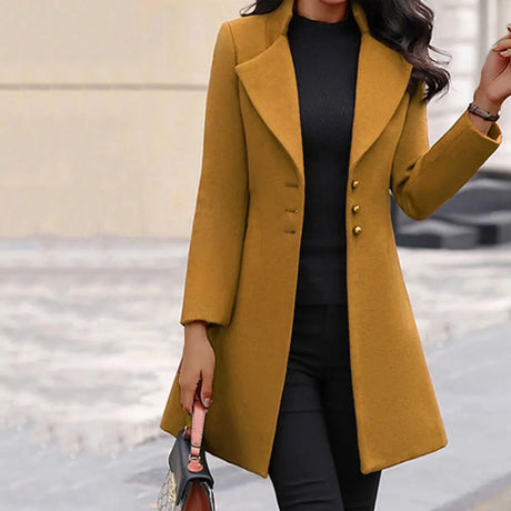Winter Single-Breasted Slim-Fit Lapel Coat Conceitastral